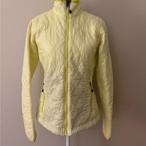 Mountain Hardwear Yellow Puffer Jacket with Quilted Design and High Collar
